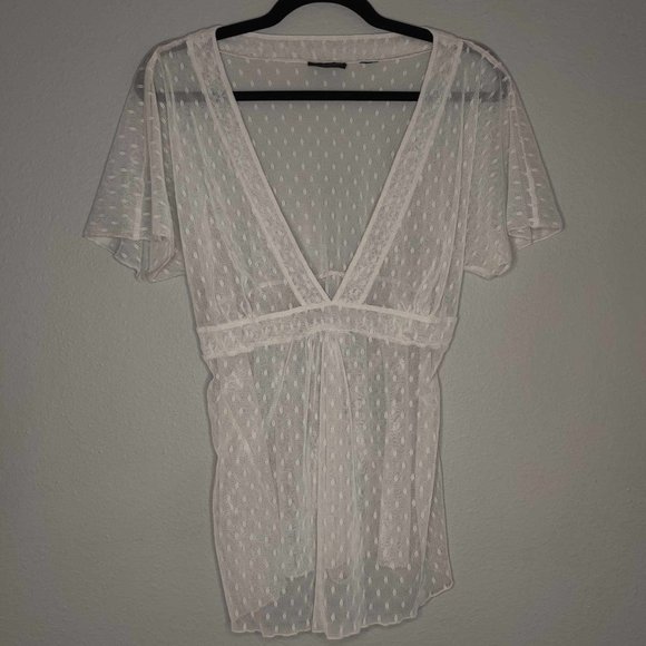 White Sheer Blouse By New York & Company - Picture 1 of 6